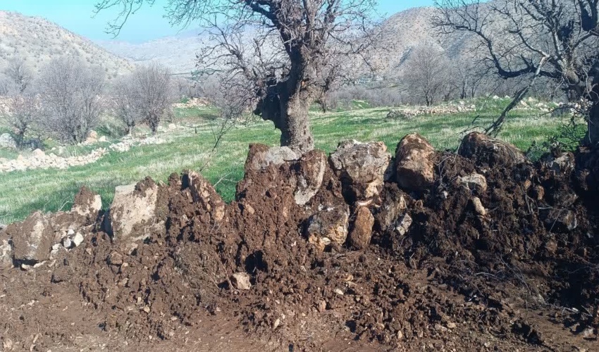 توقیف یک دستگاه لودر در حین تخریب اراضی ملی در منطقه پشت تنگ ذهاب روستای حسن سلیمان